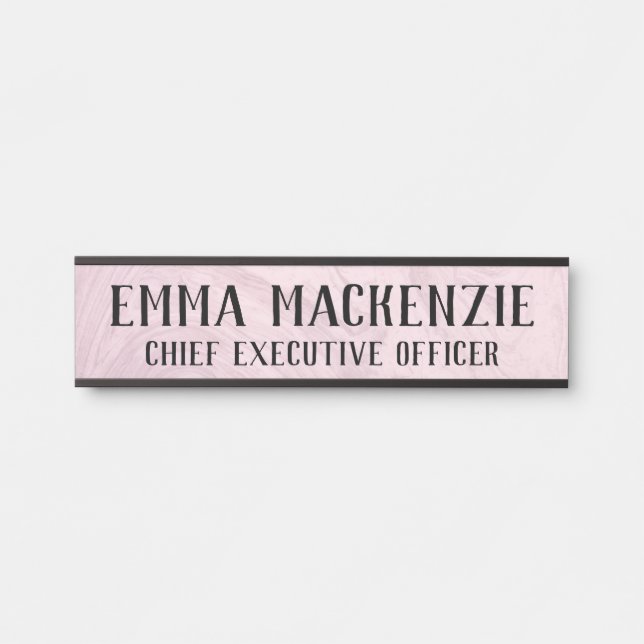 Pink Marble Hanging Door Sign Name Plate (Front)