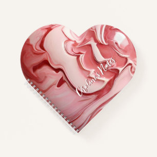 Pink marble heart notebook