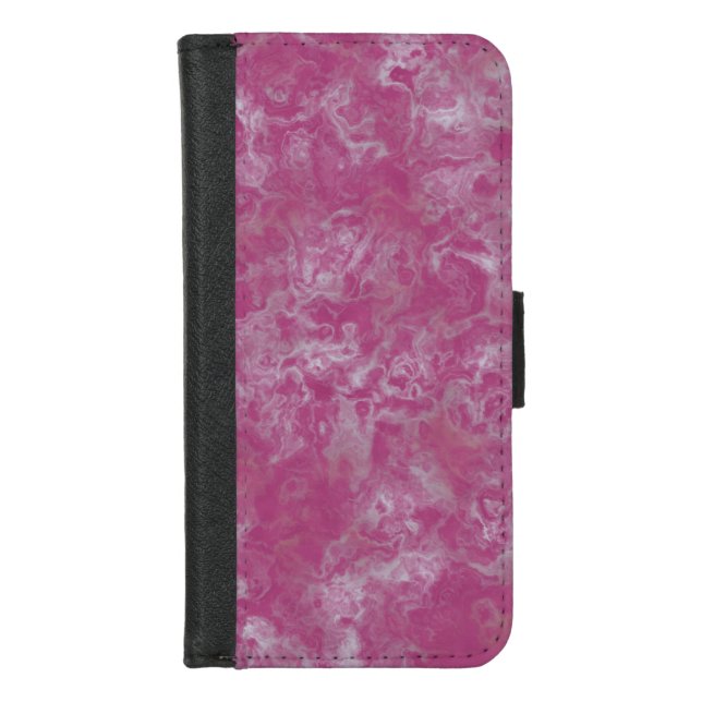 Pink marble iPhone wallet case (Front)