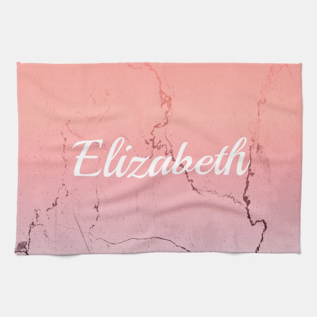 Pink Marble Kitchen Towel (Horizontal)