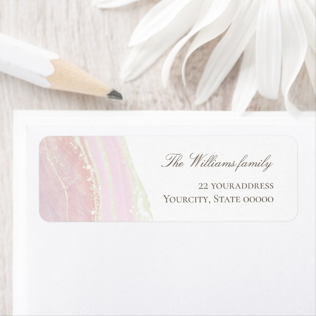 pink marble label (Insitu)