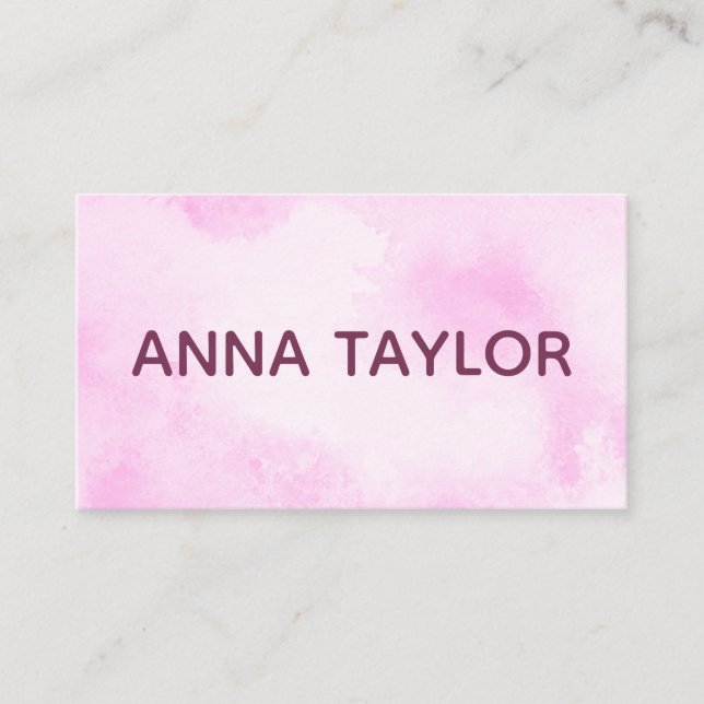Pink Marble Minimal Stylish Girly Modern Business Card (Front)