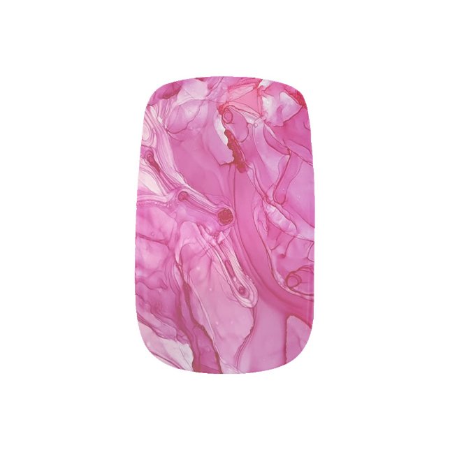 Pink Marble Minx Nail Art Decals (Left Thumb)