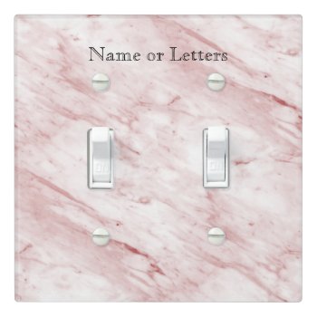 Pink Marble Modern Personalized Light Switch Cover by cutencomfy at Zazzle
