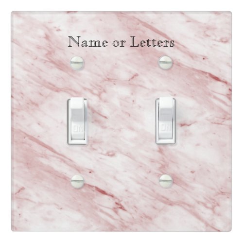 Pink Marble Modern Personalized Light Switch Cover