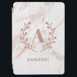 Pink Marble Monogram Any Initial & Name Custom iPad Air Cover<br><div class="desc">Personalize with your own initial and name. © Gorjo Designs. Made for you via the Zazzle platform.</div>