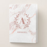 Pink Marble Monogram Any Initial & Name Custom  Pocket Folder<br><div class="desc">Personalize with your own initial and name. © Gorjo Designs. Made for you via the Zazzle platform.</div>