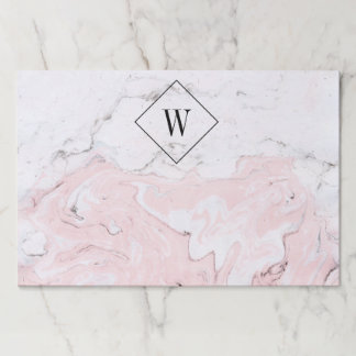 Pink Marble Monogram Paper Pad