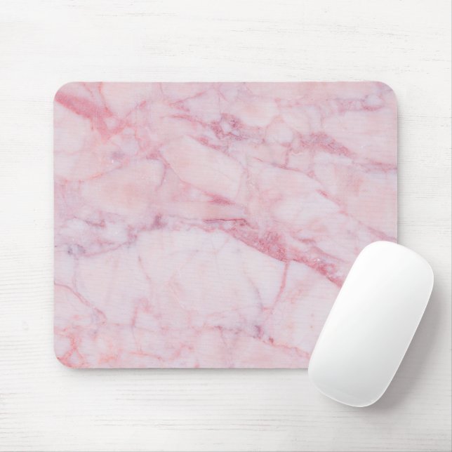 Pink Marble Mouse Pad (With Mouse)