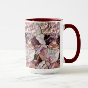 Pink Marble Mug Gold Vein Luxury Coffee Cup