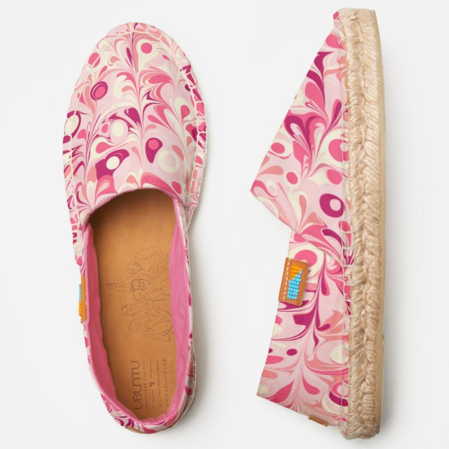 Pink Marble Pattern Espadrilles (Side)