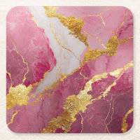 Pink Marble Pattern with Gold