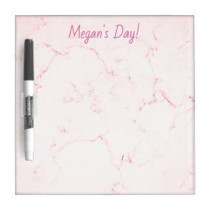 Pink Marble, Personalize Name In Fuchsia Dry Erase Board