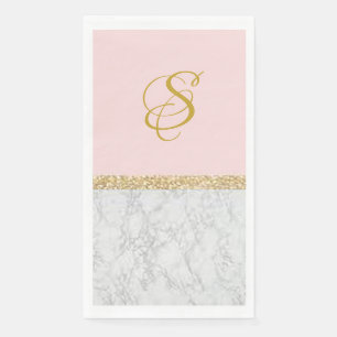 “Pink Marble” Personalized Guest Paper Towel