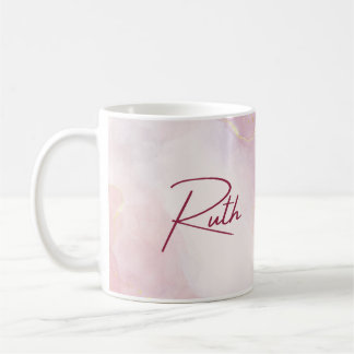 Pink Marble Personalized Name Mug