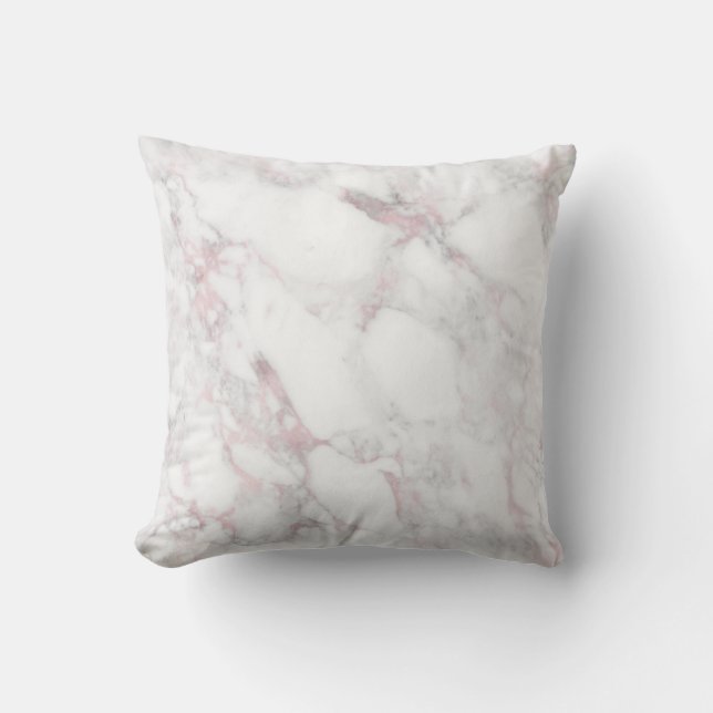 Pink Marble Pillow with patterned back (Front)
