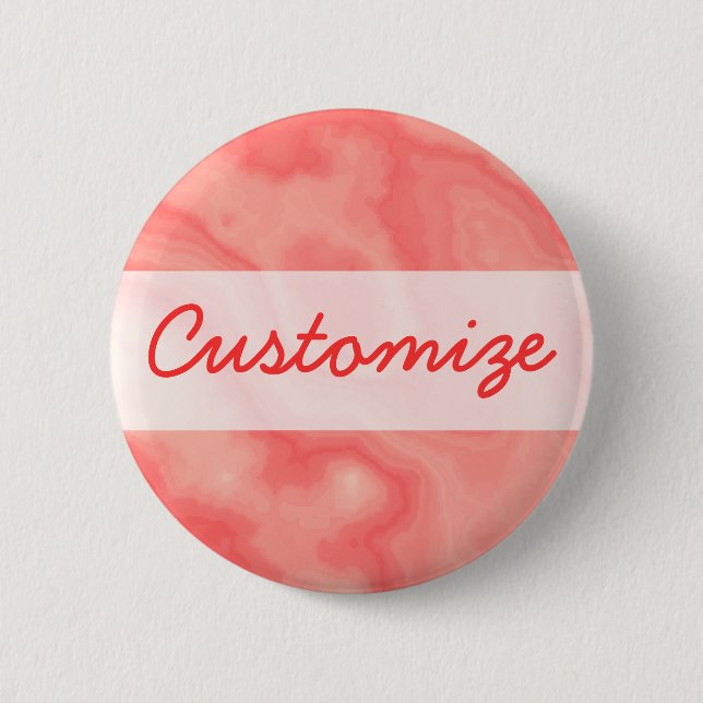Pink Marble Pinback Button (Front)