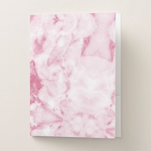 Pink Marble Pocket Folder