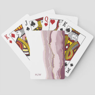 Pink Marble Poker Cards