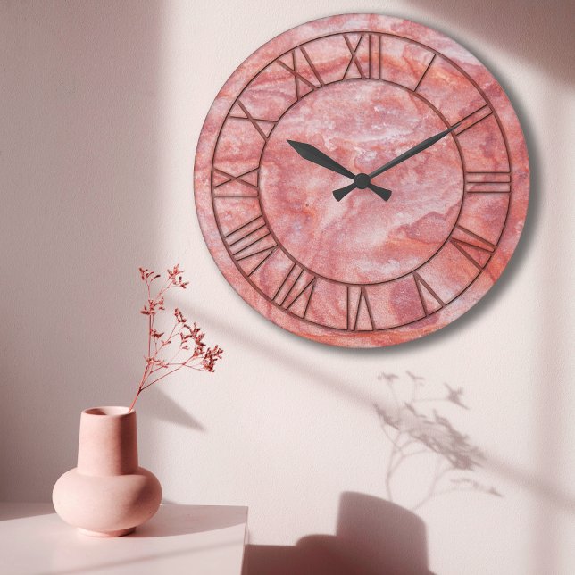 Pink Marble Print Wall Clock (Creator Uploaded)