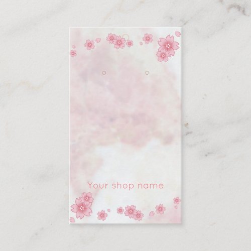 Pink marble Sakura earring cards