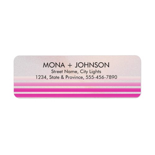 Pink Marble Simple Elegant  Striped Label