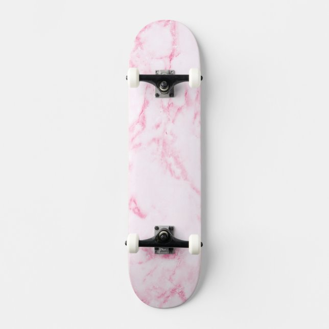 Pink  Marble Skateboard Deck (Front)