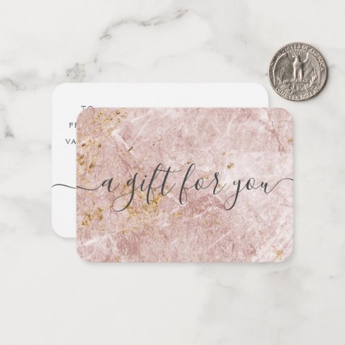 Pink Marble Small Business Gift Certificate Note C