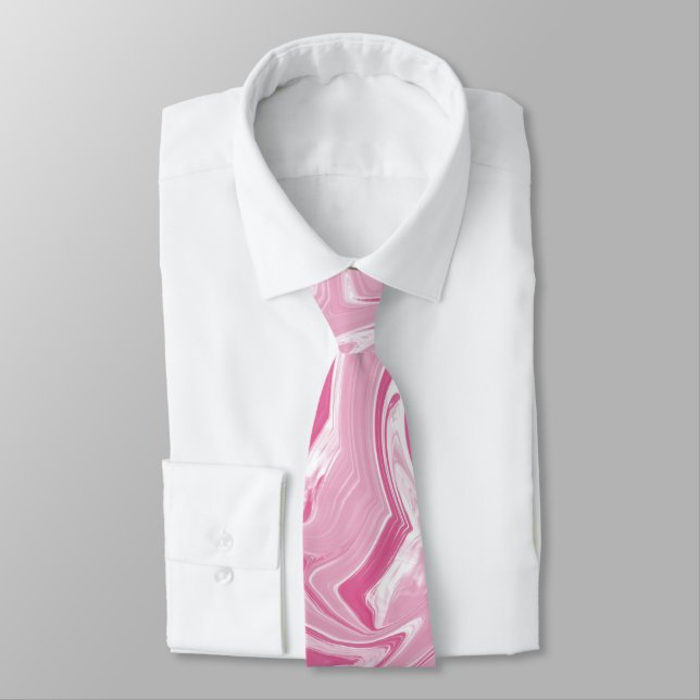 Pink Marble Stone Neck Tie (Tied)