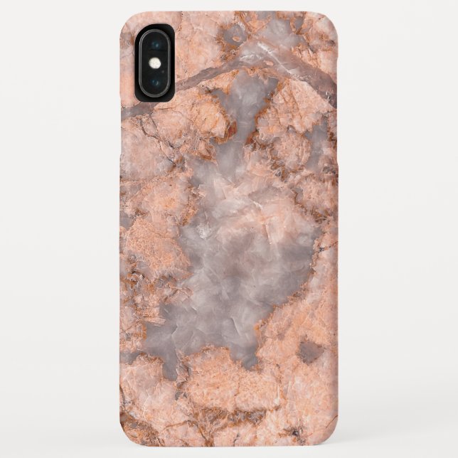 Pink Marble Stone With Gray Case-Mate iPhone Case (Back)
