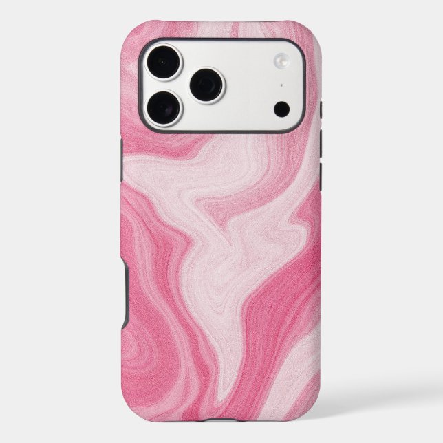 Pink Marble Swirl Pattern – Aesthetic Abstract  iPhone Case (Back)