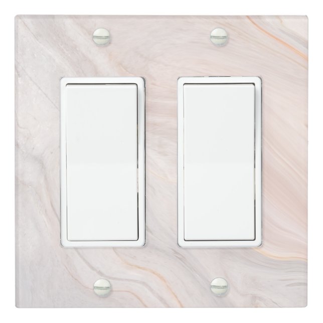 Pink Marble Texture Double Rocker Light Switch Cover (In Situ)