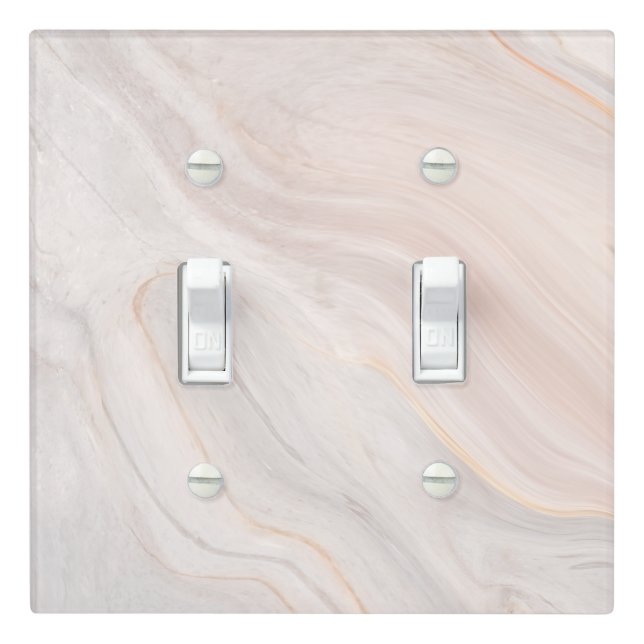 Pink Marble Texture Double Toggle Light Switch Cover (In Situ)