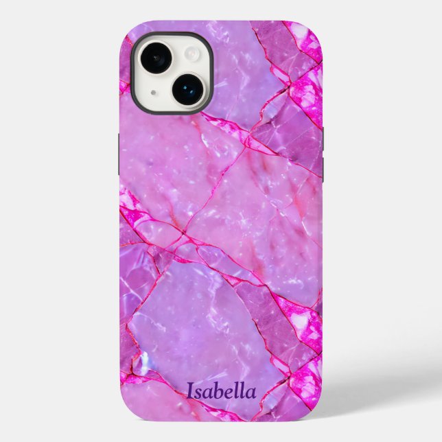 Pink Marble Texture, Marble Effect Case-Mate iPhone Case (Back)
