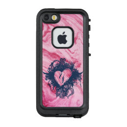 pink marble texture pattern elegant personalize LifeProof FRĒ iPhone SE/5/5s case