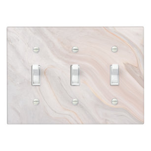 Pink Marble Texture Triple Toggle Light Switch Cover