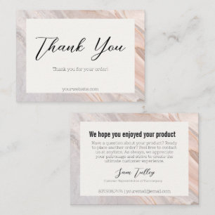 Pink Marble Thank You Customer Service Card