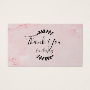 Pink Marble Thank You For Shopping Discount Card