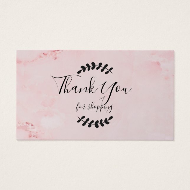 Pink Marble Thank You For Shopping Discount Card (Front)