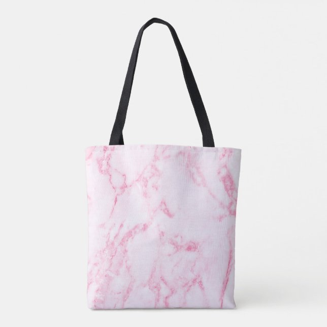 Pink  Marble Tote Bag (Back)