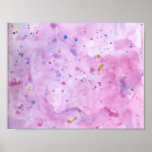 Pink Marble Watercolour Splat Poster at Zazzle
