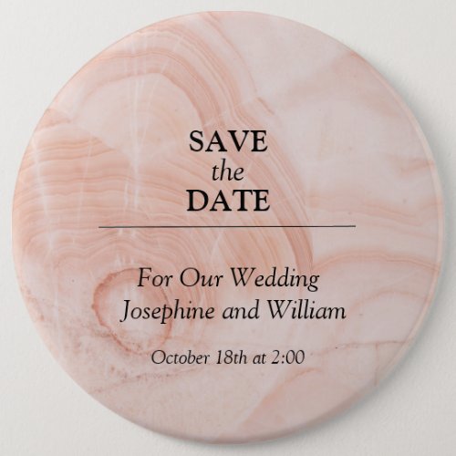 Pink Marble Wedding Save The Date  Button