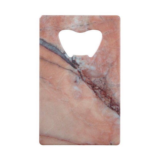 Pink Marble With Flaw Credit Card Bottle Opener (Front)