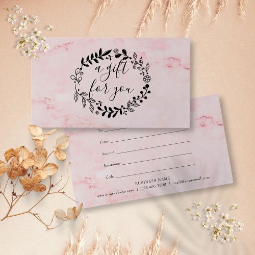 Pink Marble Woodland Garland Gift Certificate