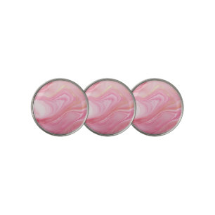 Pink marbled background golf ball marker