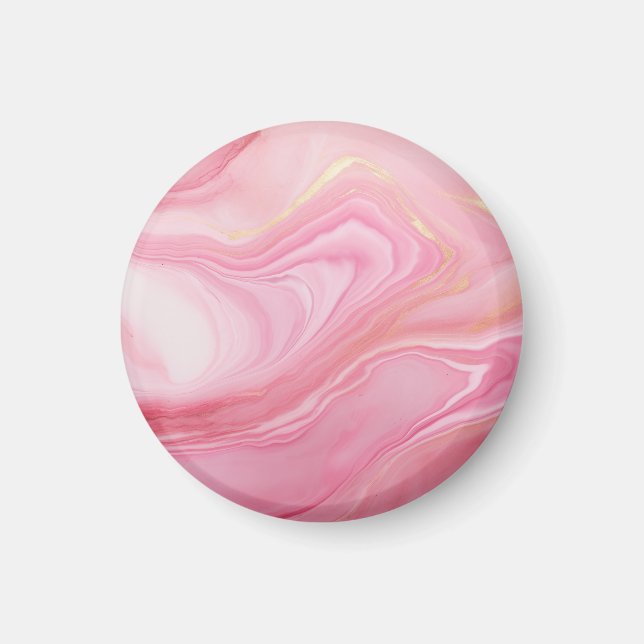 Pink marbled background magnet (Front)
