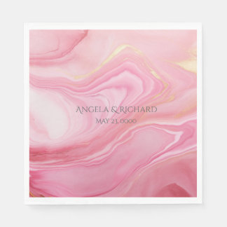 Pink marbled background napkins