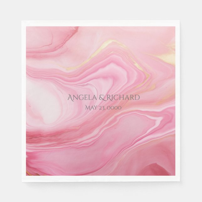 Pink marbled background napkins (Front)