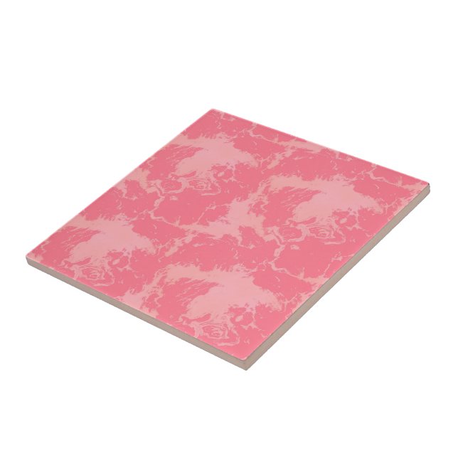 Pink Marbled Cloud abstract Ceramic Tile (Side)