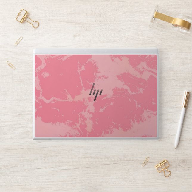 Pink Marbled Cloud abstract HP Laptop Skin (Desk)
